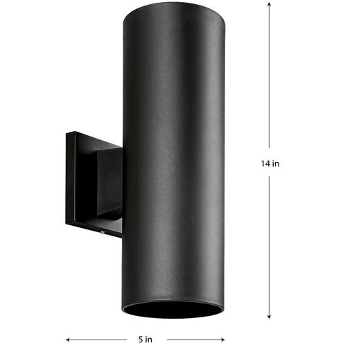 Cylinder Outdoor Wall Mount Up/Down Cylinder in Black