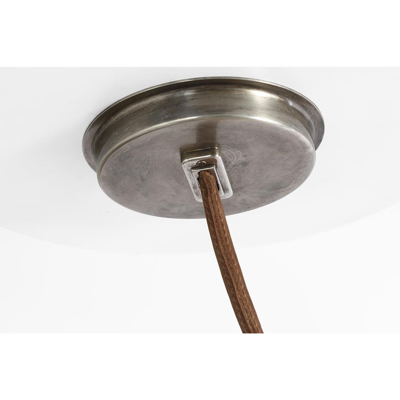 Anne-Marie Barton Dune LED 8 inch Russet Suede and Mottled Pewter Belted Light Ceiling Light