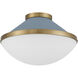 Xander 2 Light 16.25 inch Vibrant Gold Flush Ceiling Light in Vibrant Gold and Blue