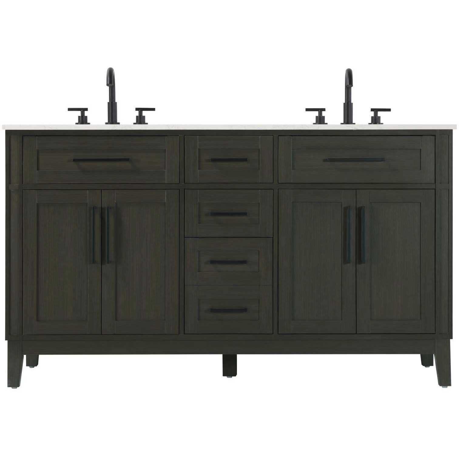Virginia 60 X 35 inch Mocha Brown Bathroom Vanity Cabinet