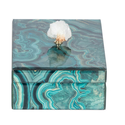 Bethany 10 inch Blue and Brown Decorative Box