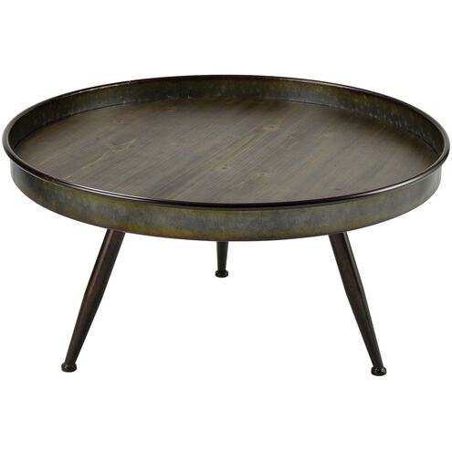 Chamberlin 35.5 inch Antique Gray with Brown Coffee Table
