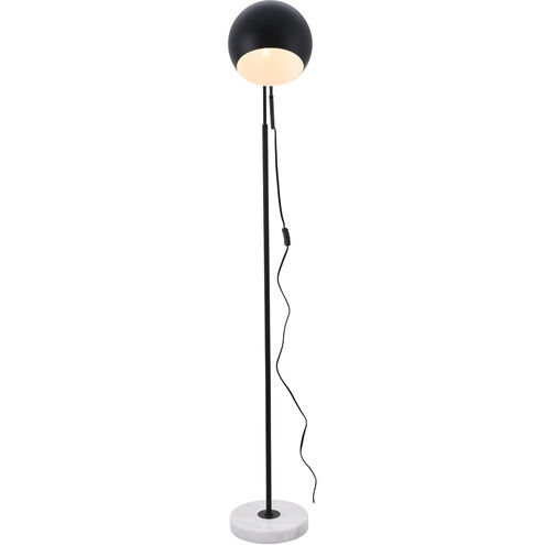 Sayre 68 inch 40 watt Black with White Marble Floor lamp Portable Light