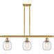 Ballston Belfast 3 Light 36 inch Satin Gold Island Light Ceiling Light