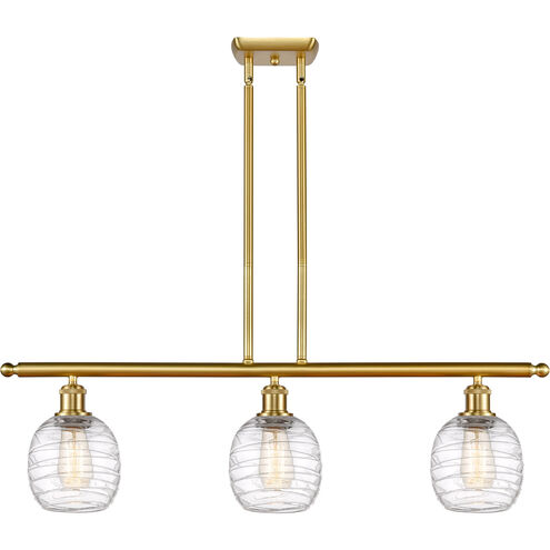 Ballston Belfast 3 Light 36 inch Satin Gold Island Light Ceiling Light