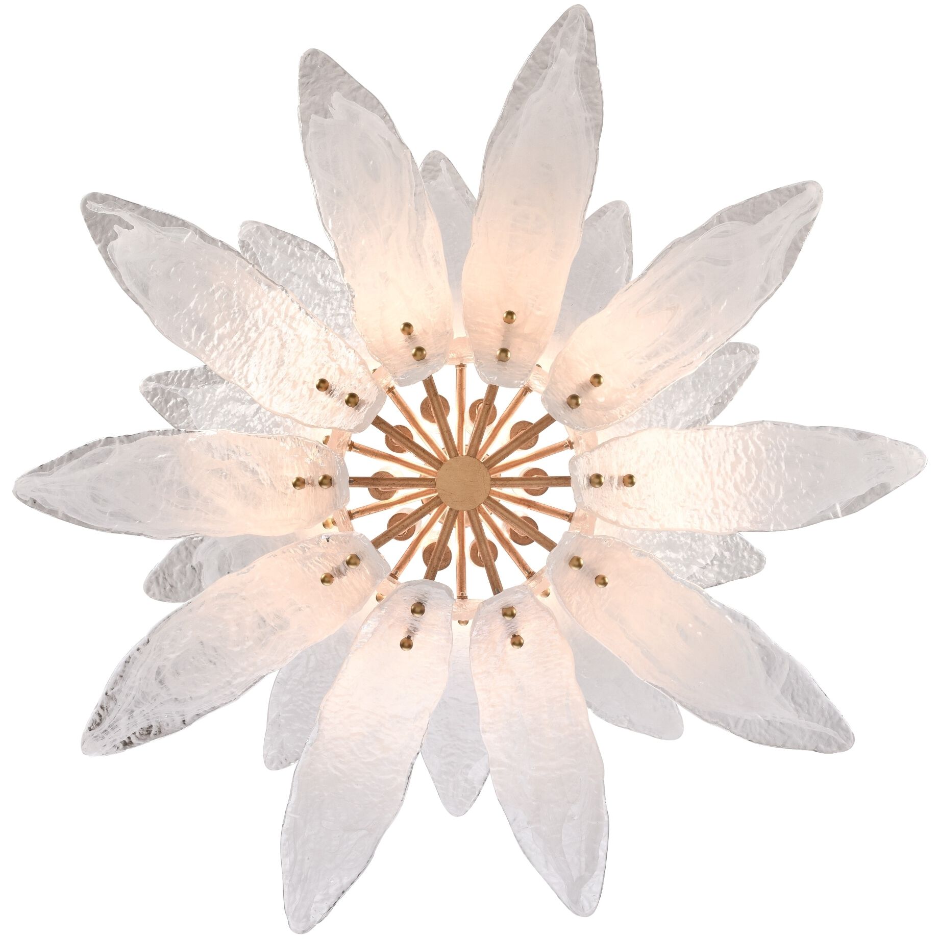 Fiore 10 Light 39.5 inch Antique Gold Leaf Pendant Ceiling Light