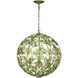 Bridget 3 Light 16.5 inch Soft Gold Chandelier Ceiling Light in Green