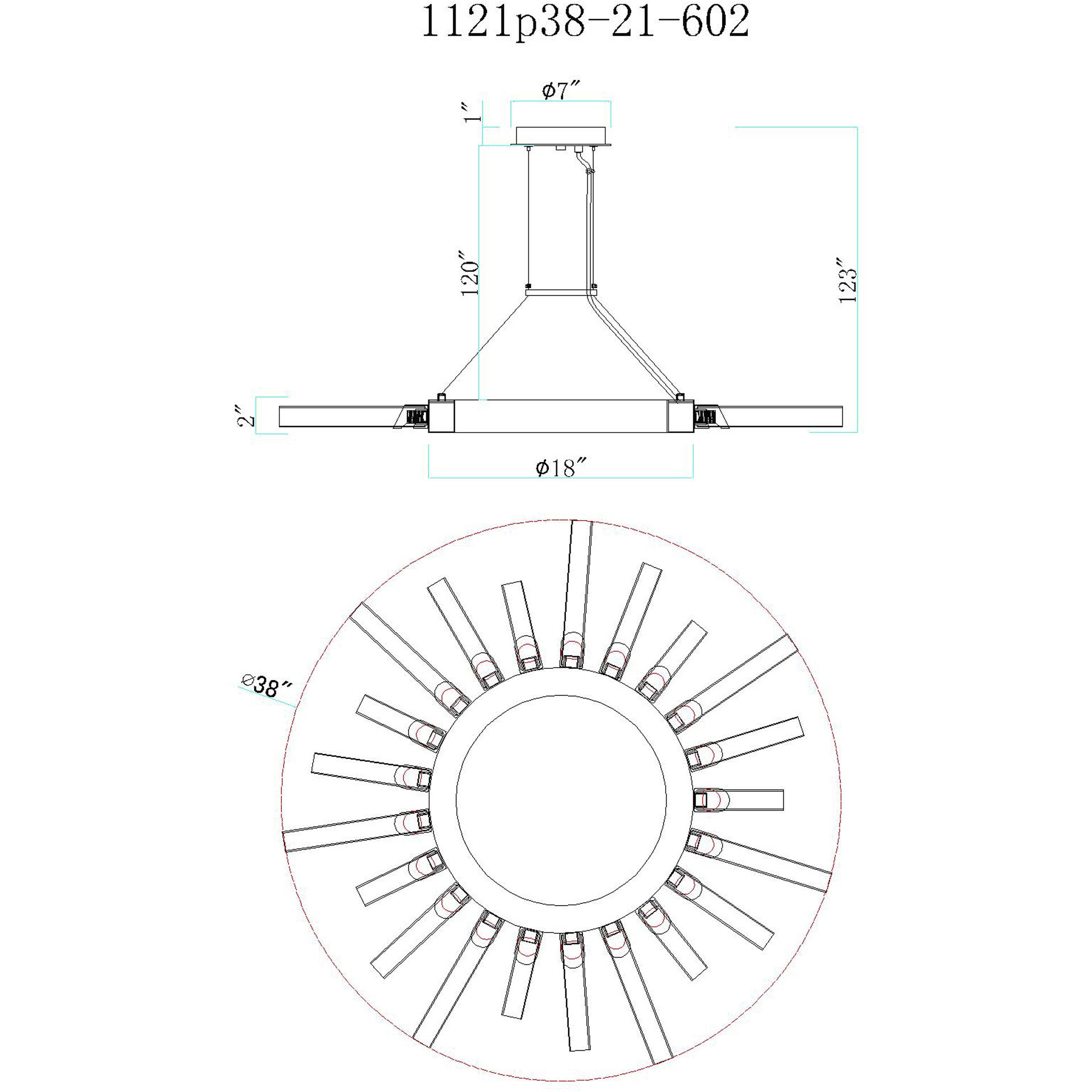 Collar LED 38 inch Satin Gold Chandelier Ceiling Light