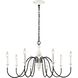 Val de Loire 8 Light 36 inch White Coral with Black Chandelier Ceiling Light