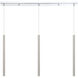 Forest LED 46 inch Chrome Linear Chandelier Ceiling Light in Brushed Nickel Steel, 3, 20