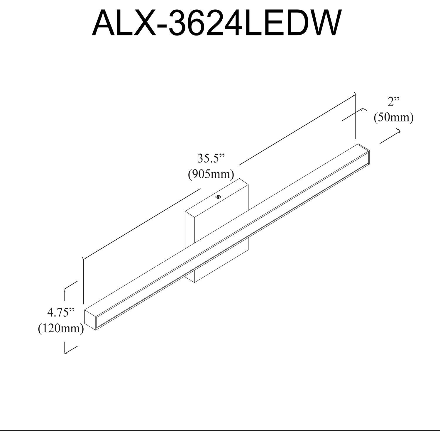 Alexander LED 35.5 inch Polished Chrome Linear Vanity Wall Light, Color Changing