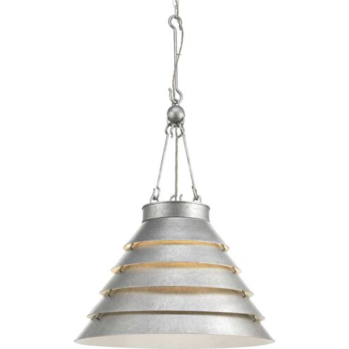 Point Dume™ Surfrider 3 Light 24.88 inch Galvanized Pendant Ceiling Light, Design Series