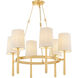 Bridgeton 6 Light 30 inch Aged Brass Chandelier Ceiling Light
