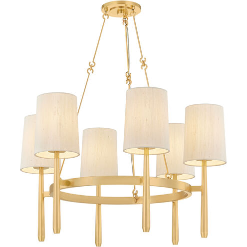 Bridgeton 6 Light 30 inch Aged Brass Chandelier Ceiling Light