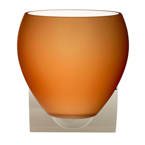 Bolla 1 Light 6 inch Chrome Mini Sconce Wall Light in Incandescent, Amber Matte Glass