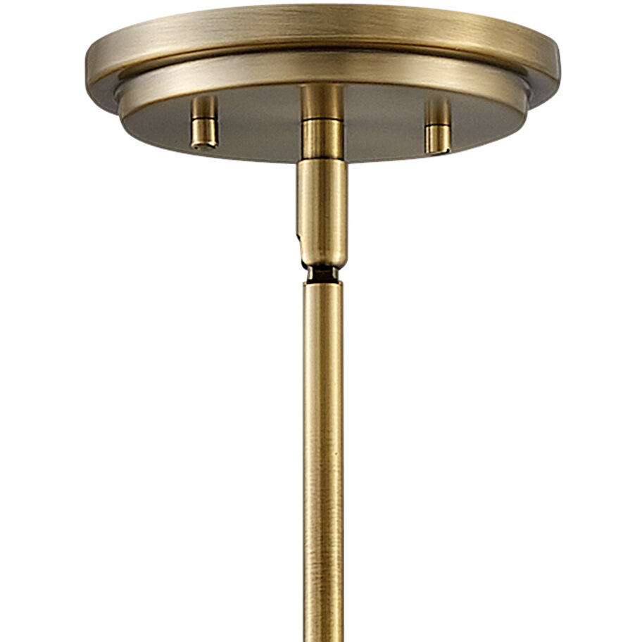 Argo LED 14 inch Satin Black with Lacquered Brass Indoor Pendant Ceiling Light