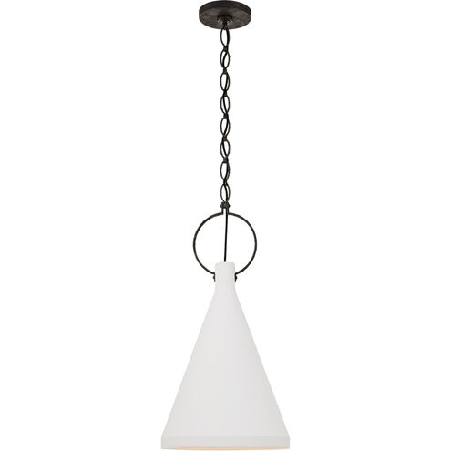 Suzanne Kasler Limoges 1 Light 13.5 inch Natural Rust Tall Pendant Ceiling Light in Plaster White, Medium