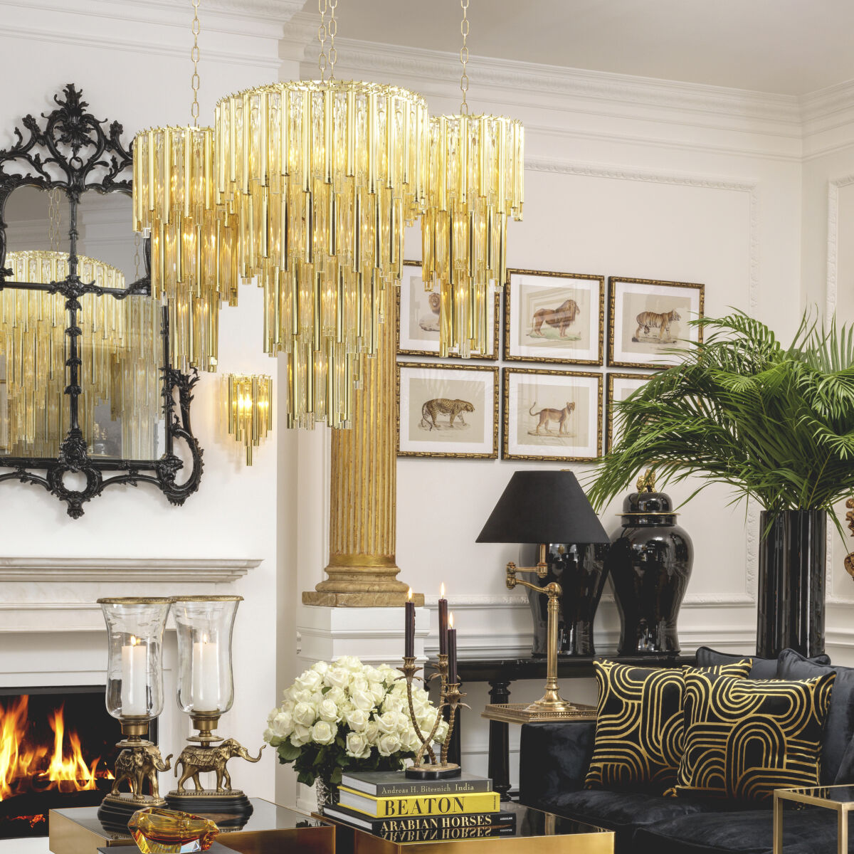 Gigi 7 Light 13.78 inch Gold Chandelier Ceiling Light, Small