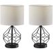 Chiara 16 inch 60.00 watt Black Table Lamps Portable Light, Simplee Adesso, 2 Pack