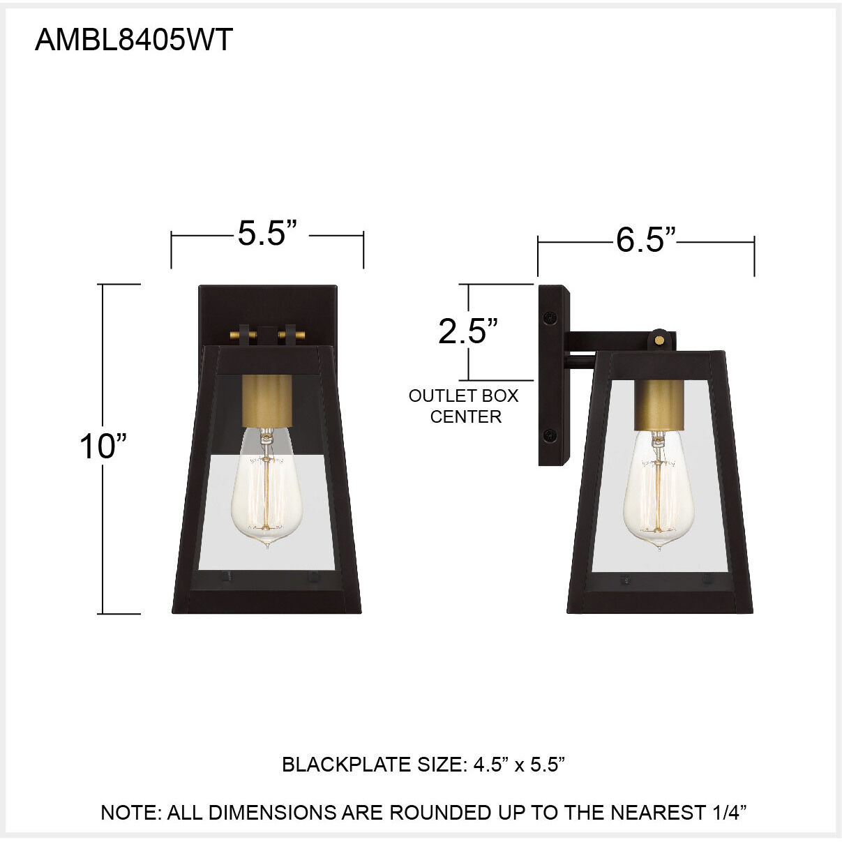 Amberly Grove 1 Light 10 inch Western Bronze Outdoor Wall Lantern