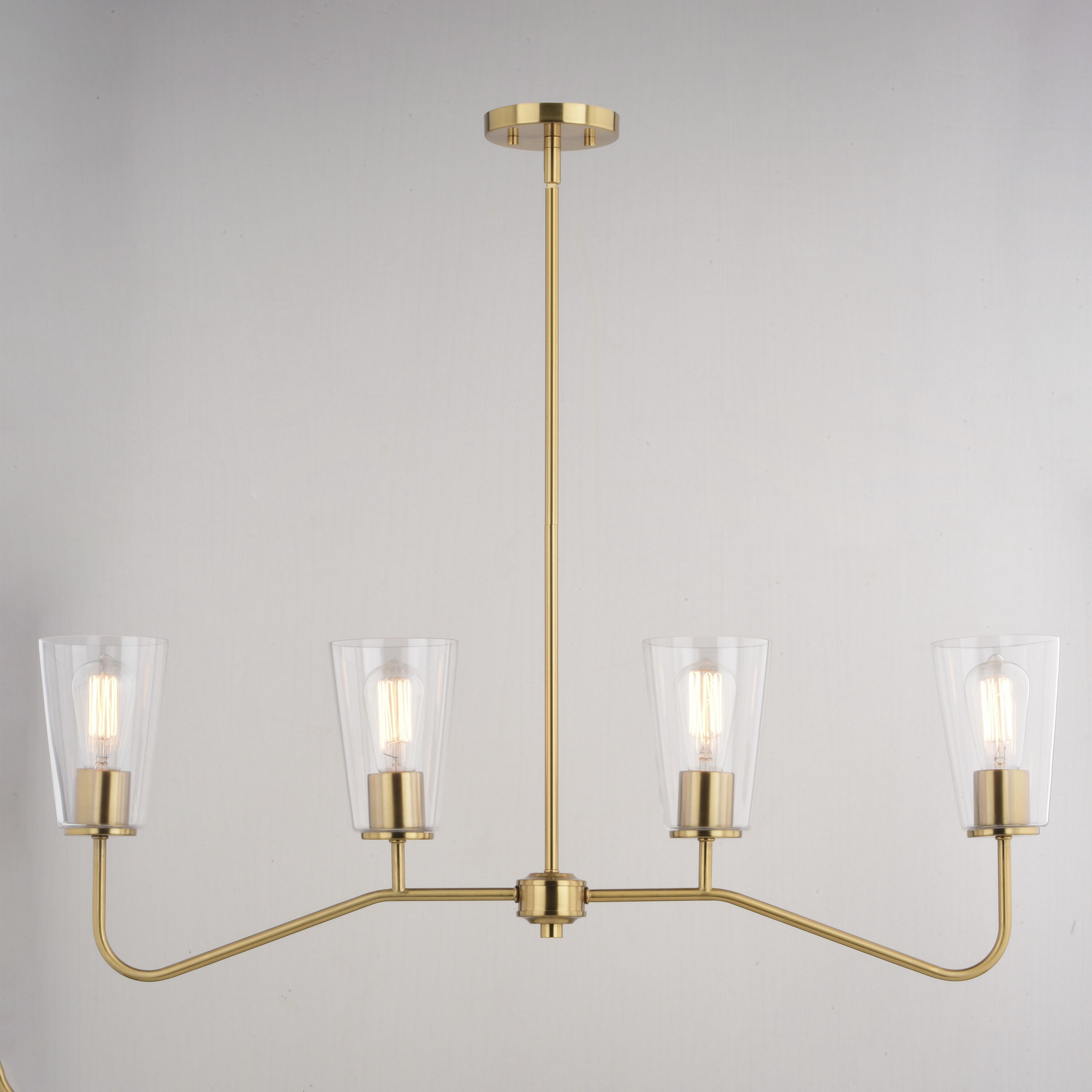 Beverly LED 36 inch Muted Brass Linear Chandelier Ceiling Light