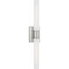 Keaton 2 Light 5 inch Brushed Nickel Bath Vanity Wall Light in Satin Etched Glass