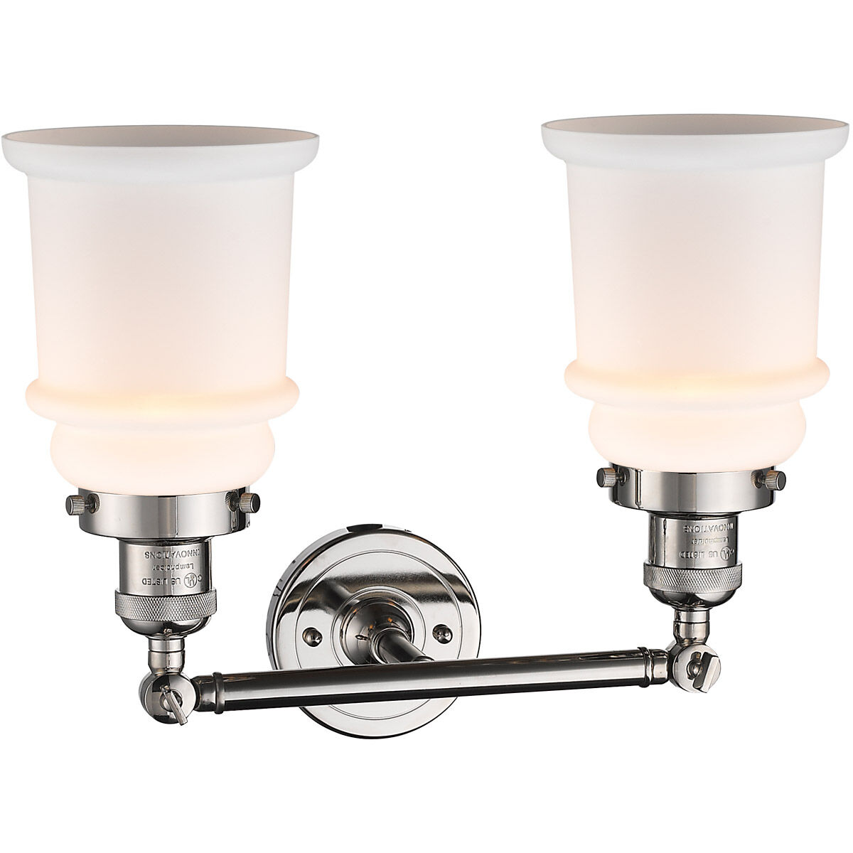Franklin Restoration Canton 2 Light 17 inch Polished Nickel Bath Vanity Light Wall Light in Matte White Glass, Franklin Restoration