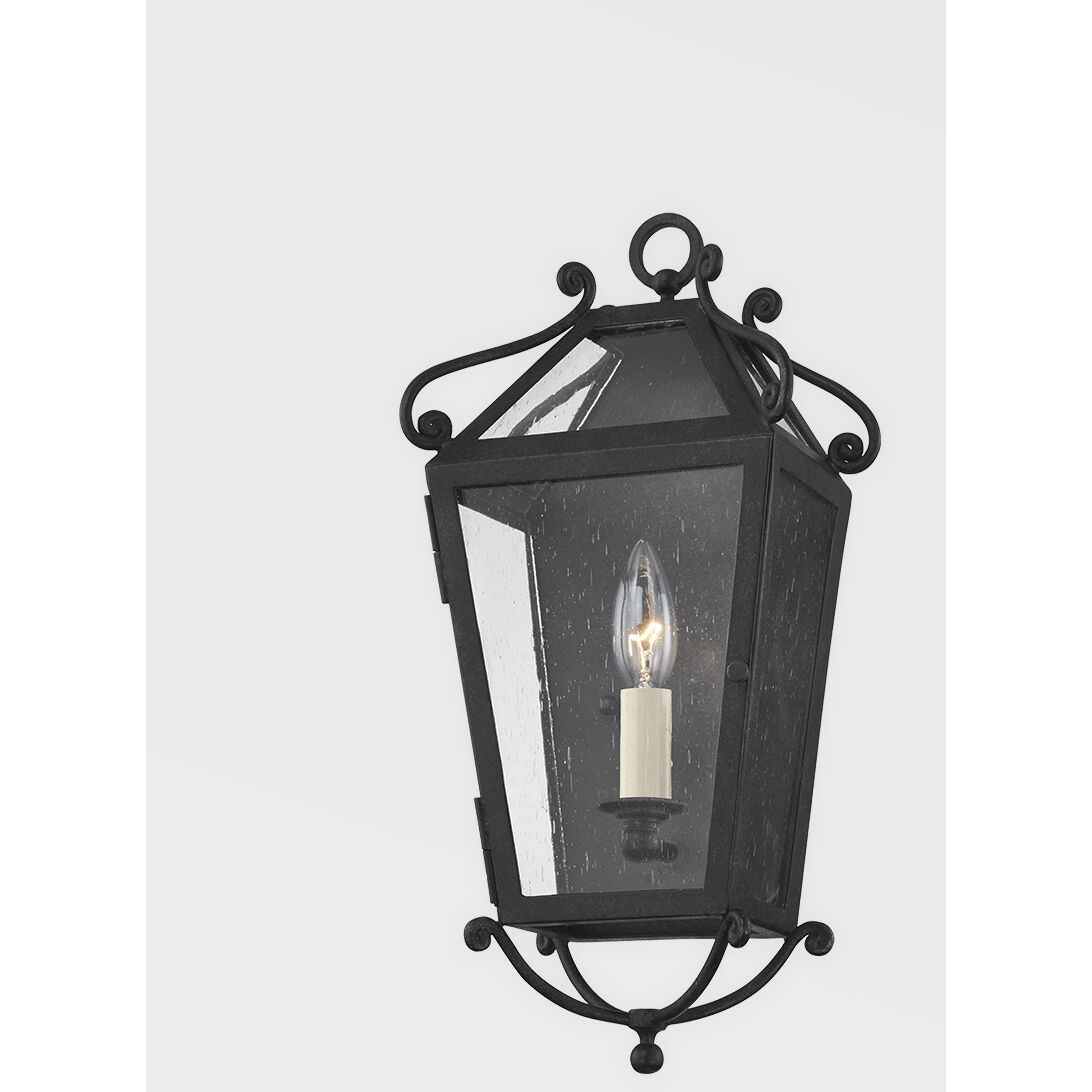 Santa Barbara County 1 Light 17 inch French Iron Outdoor Wall Sconce, Small