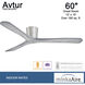 Avtur 60 inch Brushed Steel with Smoked Weather Grey Blades Flush Mount Ceiling Fan