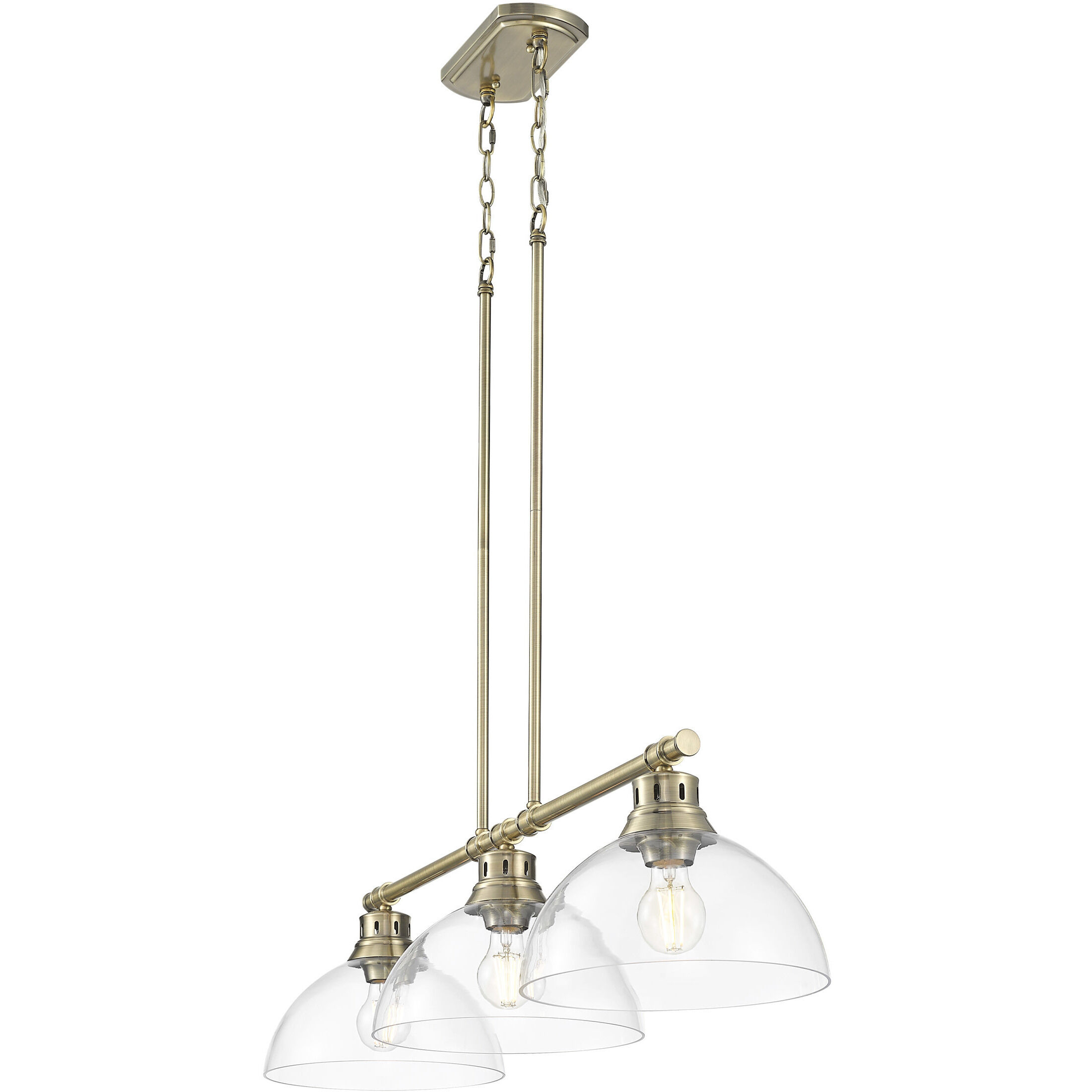 Yep Duncan Island Light Ceiling Light in Aged Brass, Clear Glass