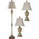 Signature 29 inch 60 watt Antique Caramel Floor and Table Lamp Portable Light, Set of 3