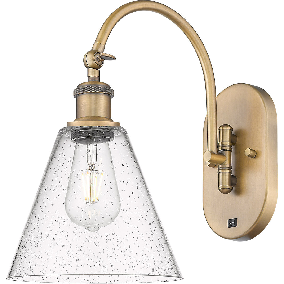 Ballston Cone 1 Light 8 inch Brushed Brass Sconce Wall Light