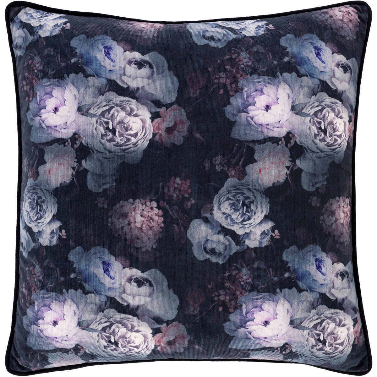 Horticulture 22 X 22 inch Black/Medium Gray/Pale Blue/Bright Purplle Pillow Kit, Square