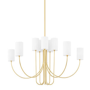 Harlem 10 Light 48.25 inch Aged Brass Chandelier Ceiling Light