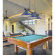 Cordon 3 Light 58 inch Bronze Plate Billiard Ceiling Light in Navy Blue Steel