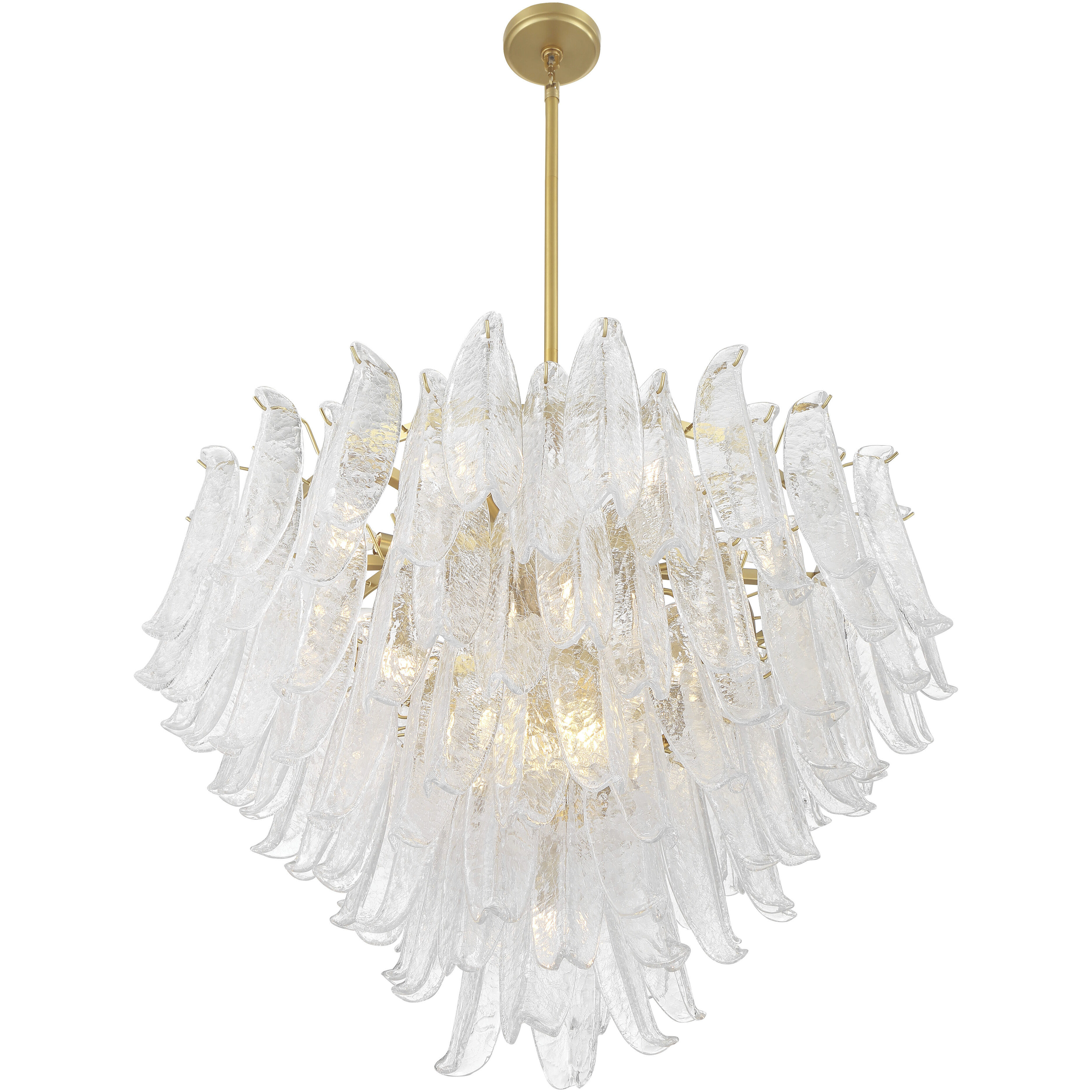 Regent 17 Light 36.75 inch Legacy Brass Chandelier Ceiling Light in Clear Crackled Glass