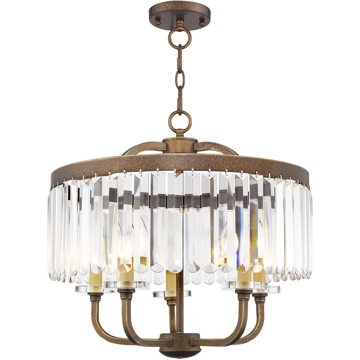 Ashton 5 Light 20 inch Hand Painted Palacial Bronze Convertible Chandelier/Ceiling Mount Ceiling Light