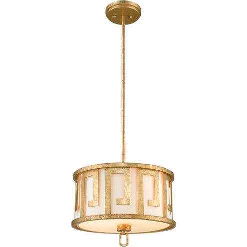 Lemuria 2 Light 15 inch Distressed Gold Pendant Convertible Semi-Flush Ceiling Light, Gilded Nola