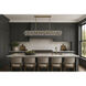 Loren 5 Light 54 inch Weathered Brass Linear Pendant Ceiling Light in Textured Clear