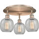 Belfast 3 Light 17.75 inch Antique Copper Flush Mount Ceiling Light in Clear Crackle