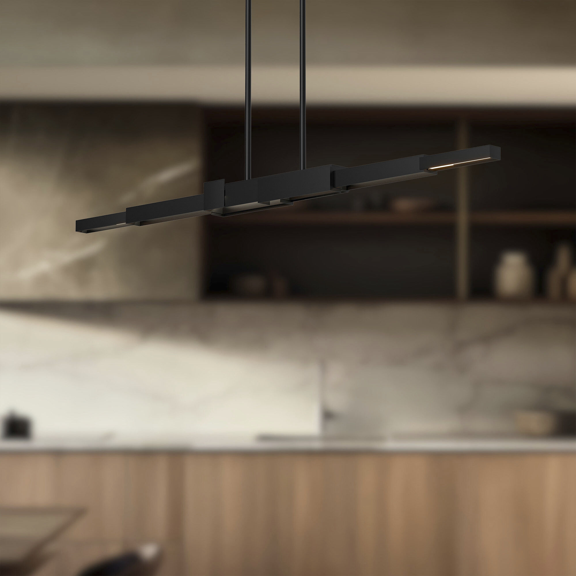 Enzo LED 59.38 inch Black Linear Pendant Ceiling Light