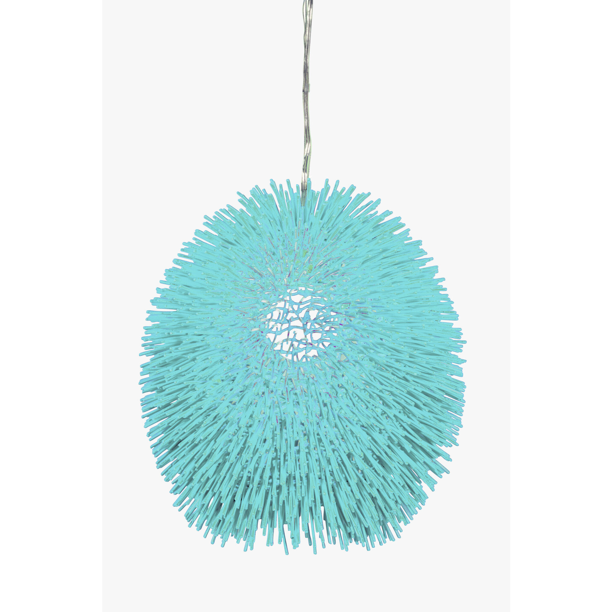 Urchin 1 Light 13 inch Aqua Velvet Pendant Ceiling Light