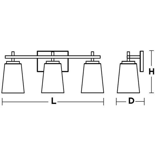 Joanna 3 Light 27 inch Satin Nickel Bath Vanity Wall Light