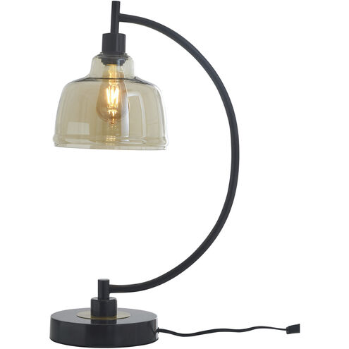 Black Water 26 inch 40 watt Black and Gold Table Lamp Portable Light