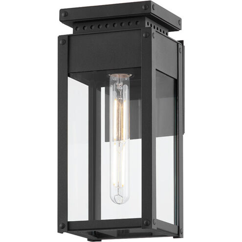Braydan 1 Light 13 inch Textured Black Outdoor Wall Sconce