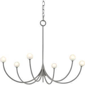 Carew 6 Light 27.5 inch Hiroshi Gray Chandelier Ceiling Light, Small