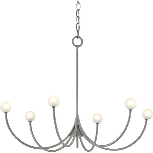 Carew 6 Light 27.5 inch Hiroshi Gray Chandelier Ceiling Light, Small