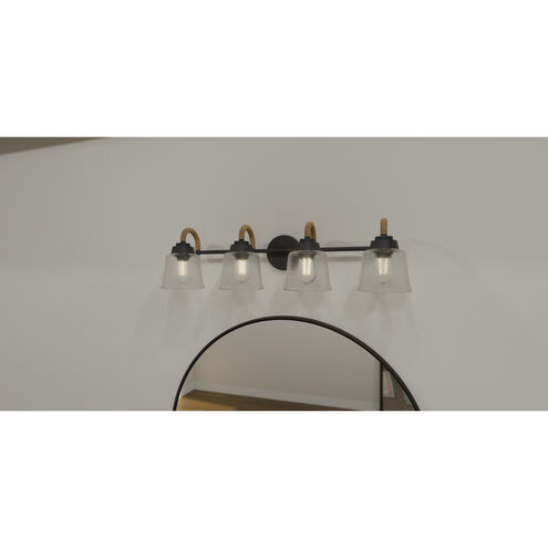 Seabreeze 4 Light 31 inch Matte Black Bath Light Wall Light, Extra Large