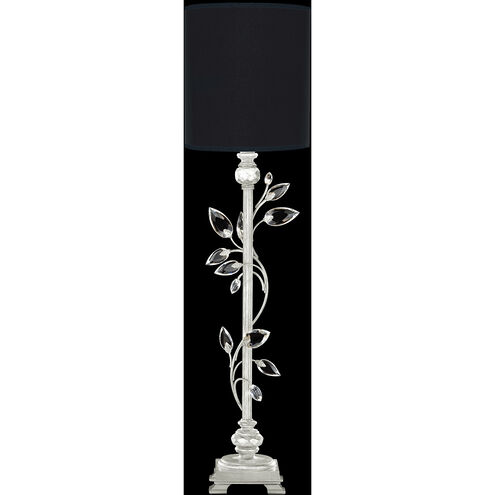 Crystal Laurel 37 inch 60 watt Silver Console Lamp Portable Light in Silver Leaf, Black Fabric