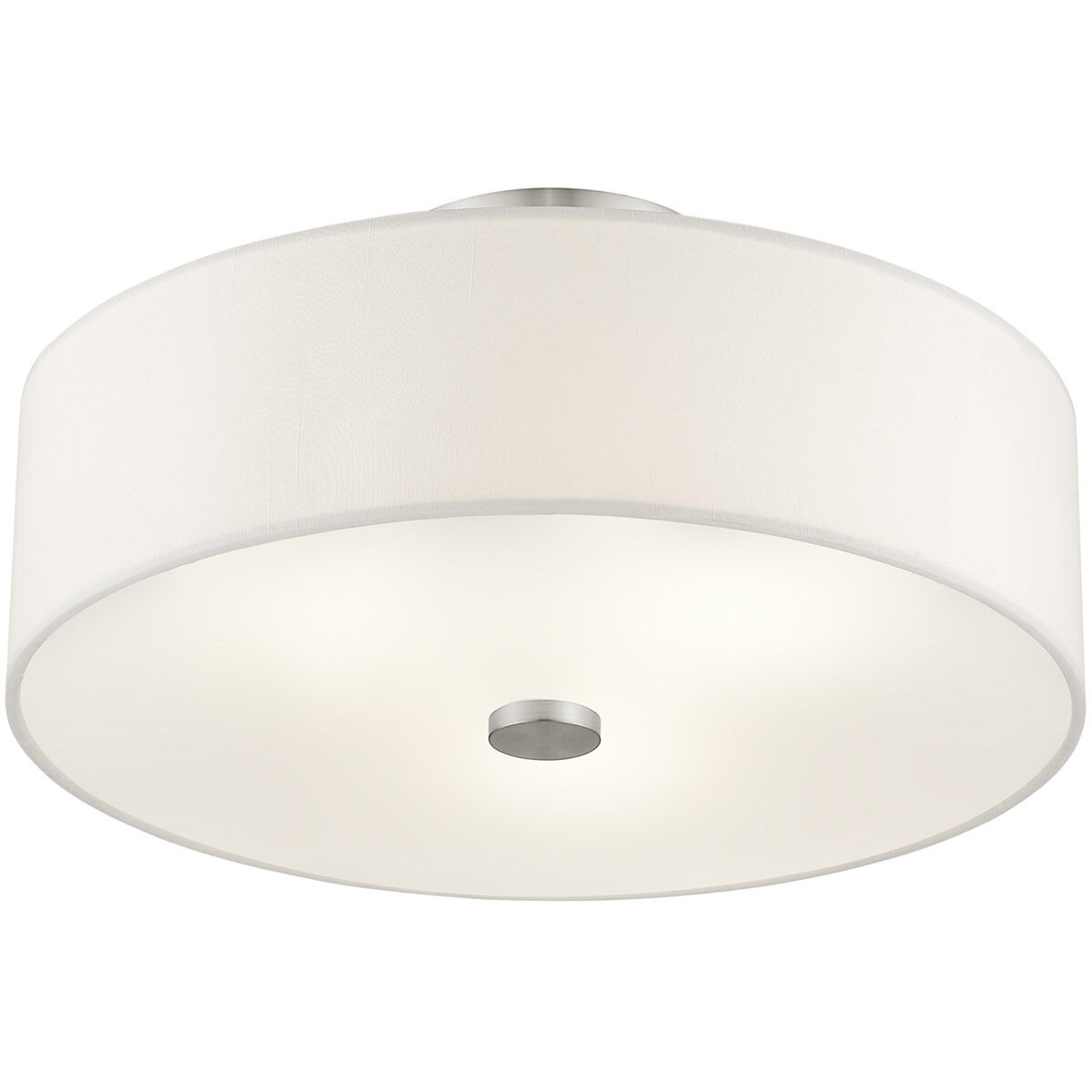 Meridian 3 Light 15 inch Brushed Nickel Semi-Flush Mount Ceiling Light